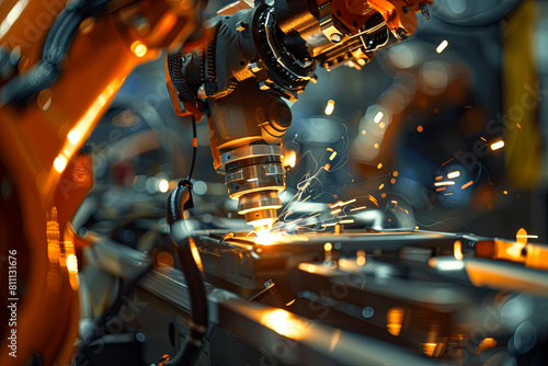 The welding arm on the automobile production line is being welded  © Fabio