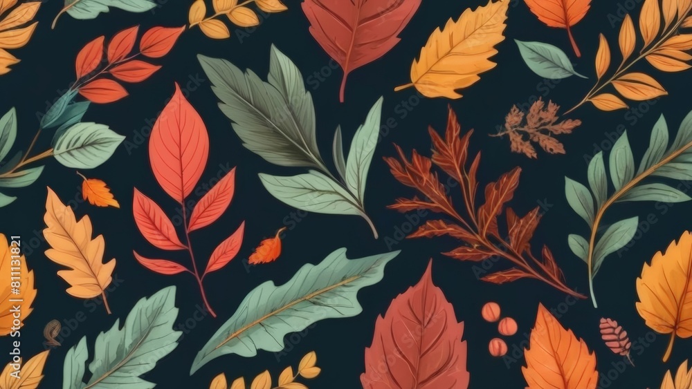 Autumn Berries and Branches Wallpaper Suitable for Background. Copy Space Autumn Berries and Branches Wallpaper Suitable for Background. Copy Space