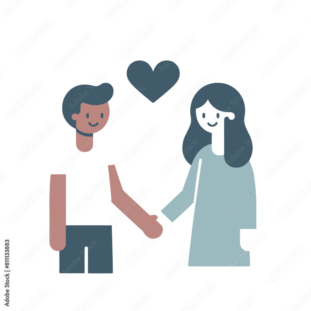 couple with heart Adobe Illustrator Artwork couple with heart Adobe Illustrator Artwork
