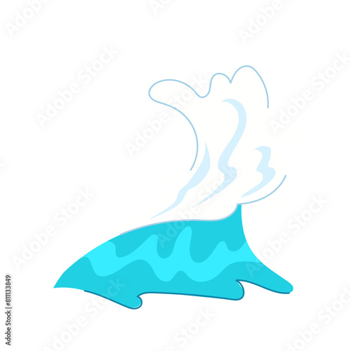 splash ocean waves cartoon. surf abstract  light nature  beach texture splash ocean waves sign. isolated symbol vector illustration