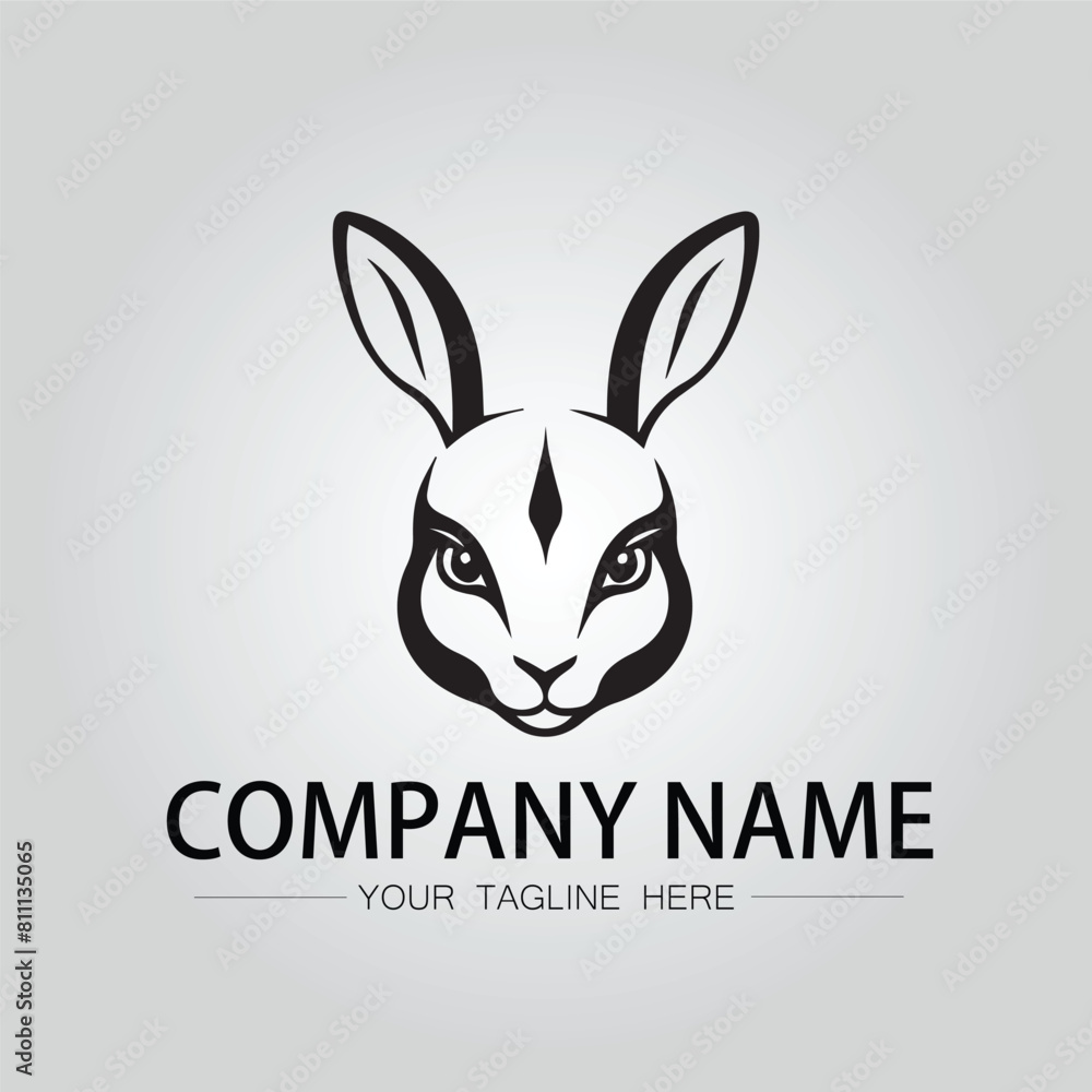Rabbit silhouette company logo vector image on the white background Rabbit silhouette company logo vector image on the white background