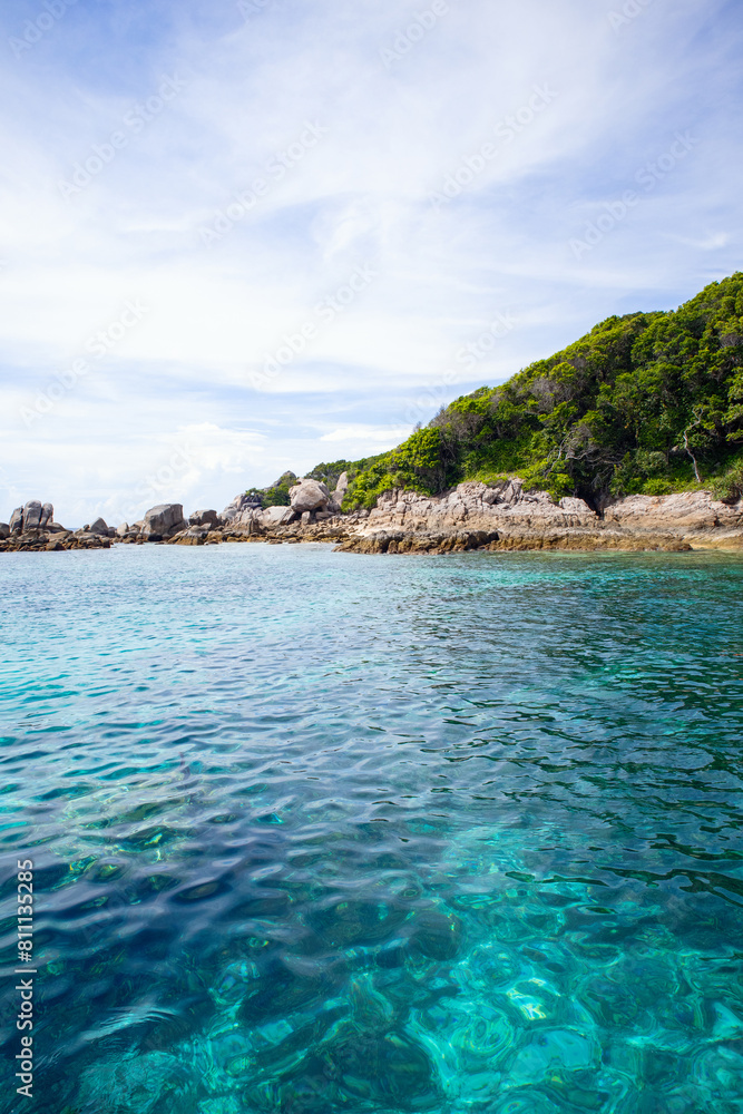 The rocky shore of the Similan Islands in Thailand The rocky shore of the Similan Islands in Thailand