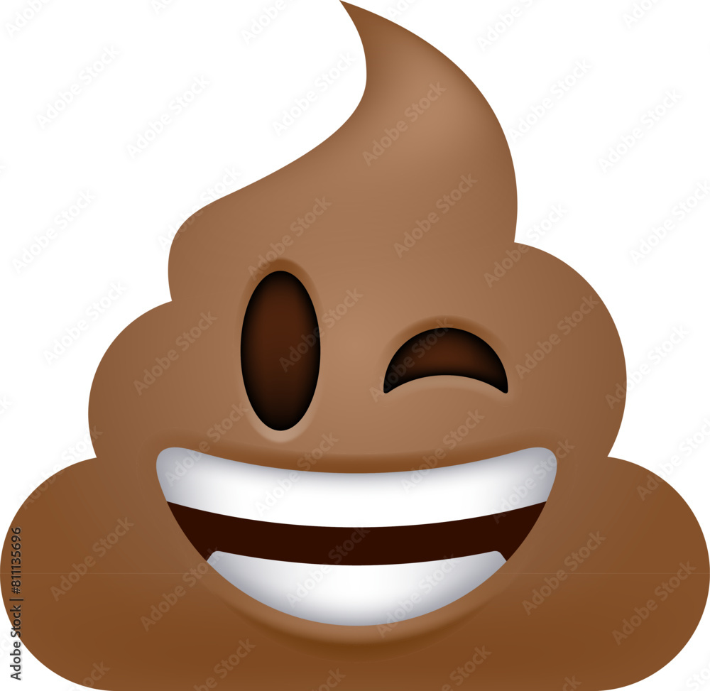 Winking Cute Mischievous Poop Emoji Icon Winking Cute Mischievous Poop Emoji Icon