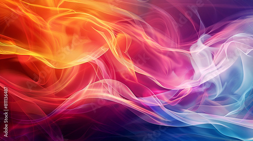 abstract background with a glowing wavy pattern, like smoke or fire ,abstract colorful background with lines and waves, computer generated abstract background,abstract background with smooth lines  © Nasim