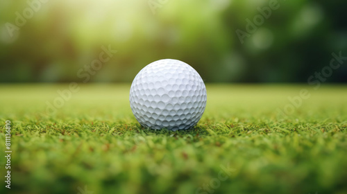 golf ball on the grass, sports background, wallpaper, close-up