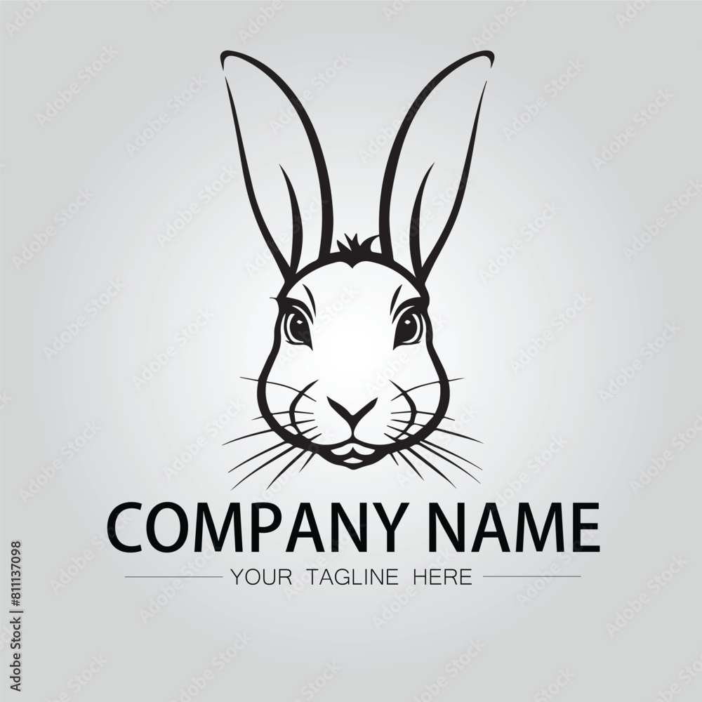 Rabbit silhouette company logo vector image on the white background Rabbit silhouette company logo vector image on the white background