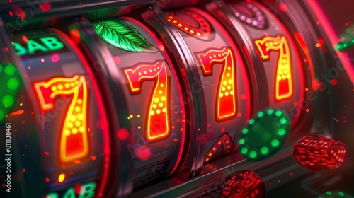 A slot machine or a spinning machine. A gambling game. A game concept. Luck and winnings