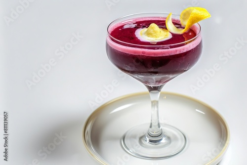 Wallpaper Mural Alluring Acai Blueberry Pisco Sour with Elegant Lemon Garnish Torontodigital.ca