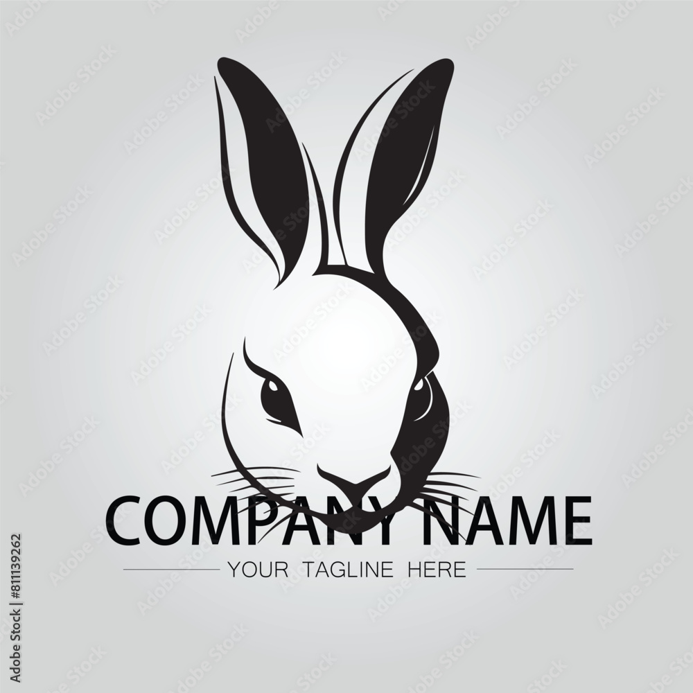 Rabbit silhouette company logo vector image on the white background Rabbit silhouette company logo vector image on the white background