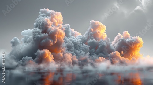 A 3D illustration featuring clean white clouds cut out on transparent backgrounds