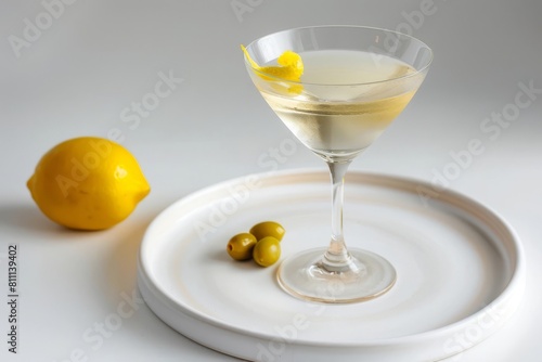 Gin and Dry Vermouth in Classic 50/50 Martini Cocktail