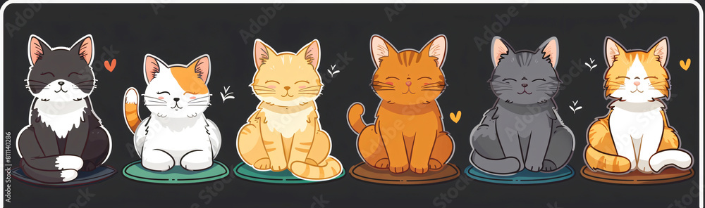 Fototapeta premium Crafting Purrfection, The Ultimate Guide to Vector Illustration Masterpieces for International Cat Day