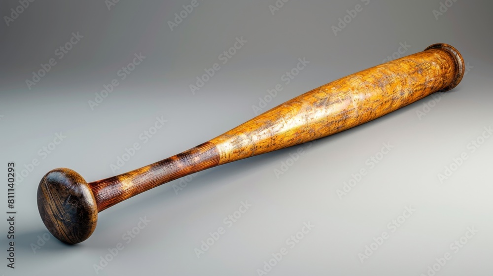 3D realistic image of a baseball bat, clean lighting, isolated on background 3D realistic image of a baseball bat, clean lighting, isolated on background