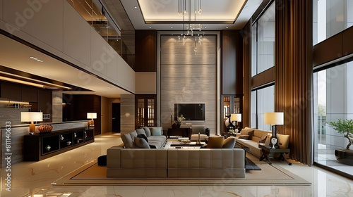 Modern living room, interior design