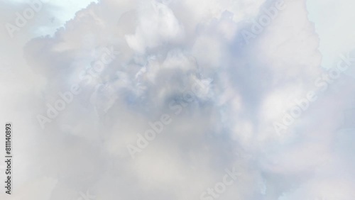 Clouds Tunnel Animation Background Loop. A realistic looking animation where the camera moves through a tunnel of clouds.