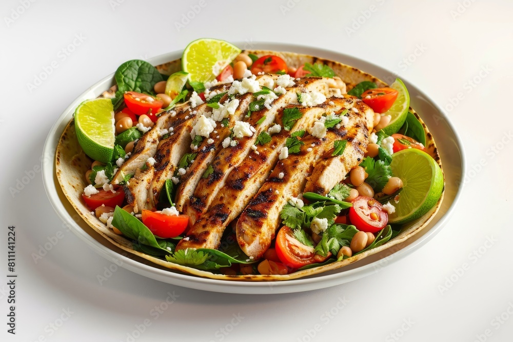 Delicious Adobo Grilled Chicken Salad in a Crispy Tortilla Bowl Delicious Adobo Grilled Chicken Salad in a Crispy Tortilla Bowl