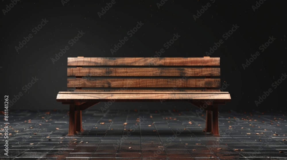 3D realistic image of a bench, clean lighting, isolated on background 3D realistic image of a bench, clean lighting, isolated on background