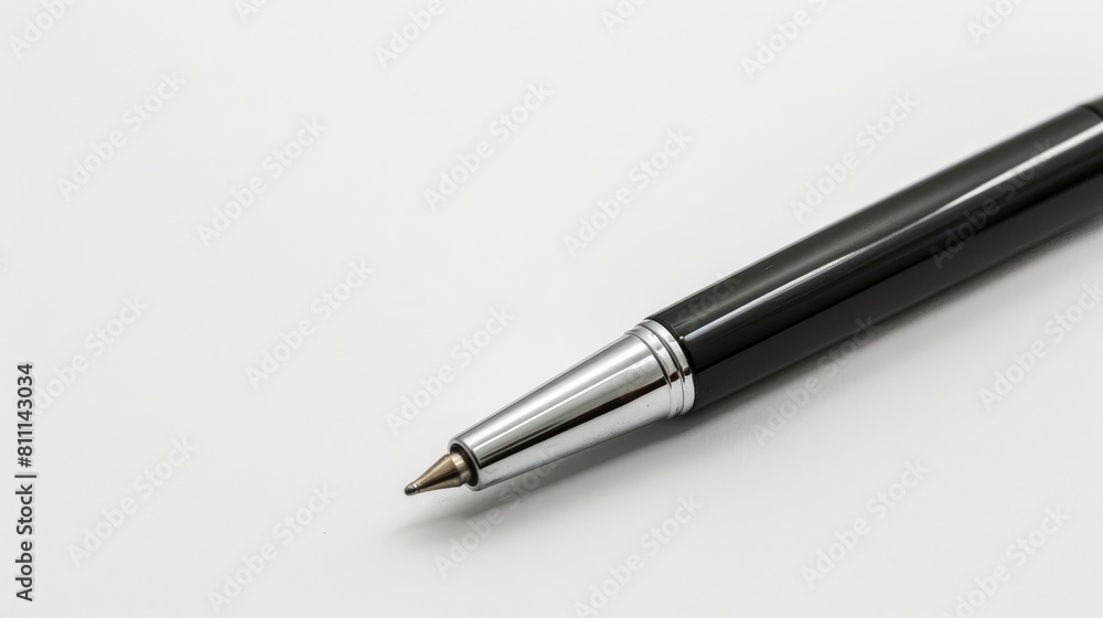 Pen for writing placed alone on a white backdrop Pen for writing placed alone on a white backdrop