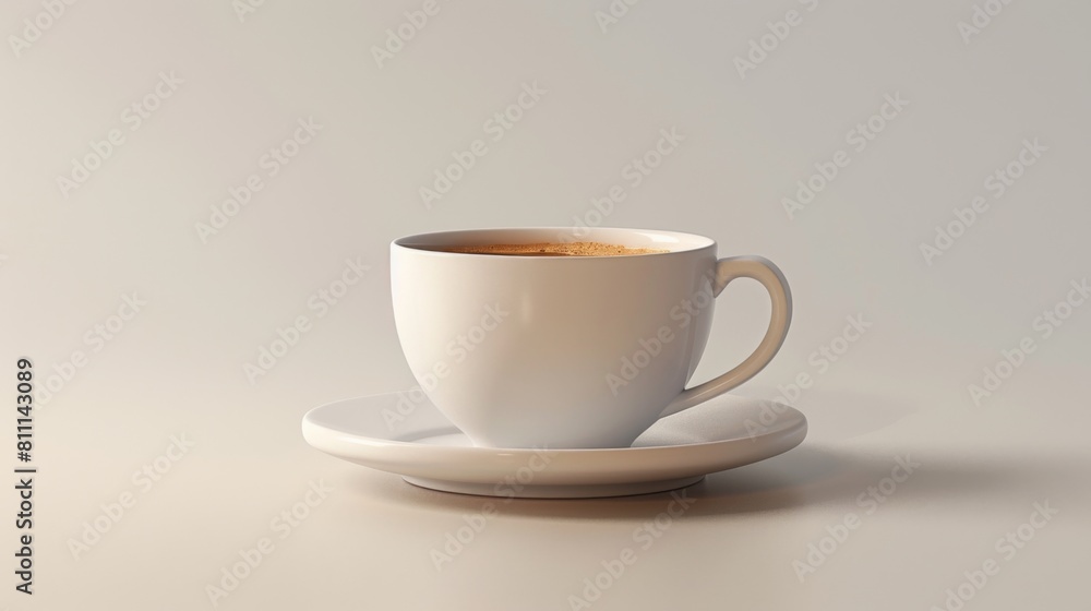 3D realistic image of a coffee cup, clean lighting, isolated on background 3D realistic image of a coffee cup, clean lighting, isolated on background
