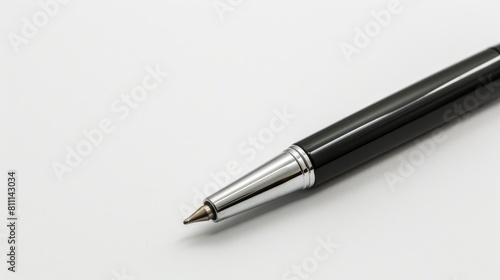 Pen for writing placed alone on a white backdrop