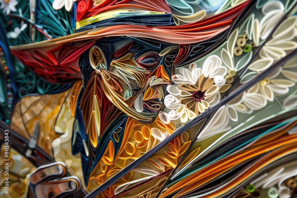 Close up painting of a person wearing a hat, suitable for various design projects