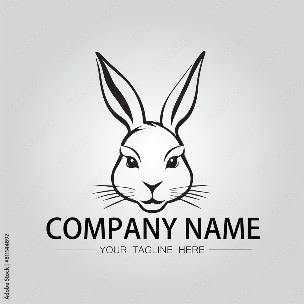 Rabbit silhouette company logo vector image on the white background Rabbit silhouette company logo vector image on the white background
