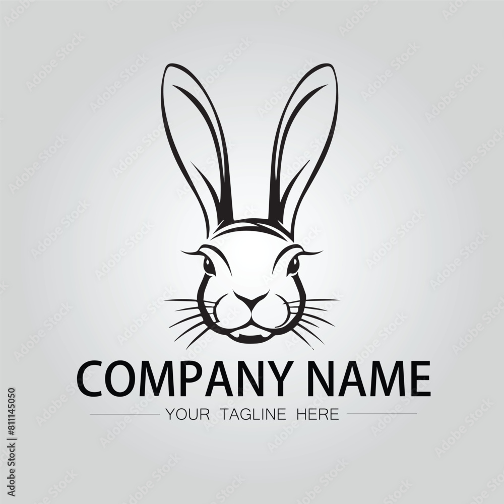 Rabbit silhouette company logo vector image on the white background Rabbit silhouette company logo vector image on the white background