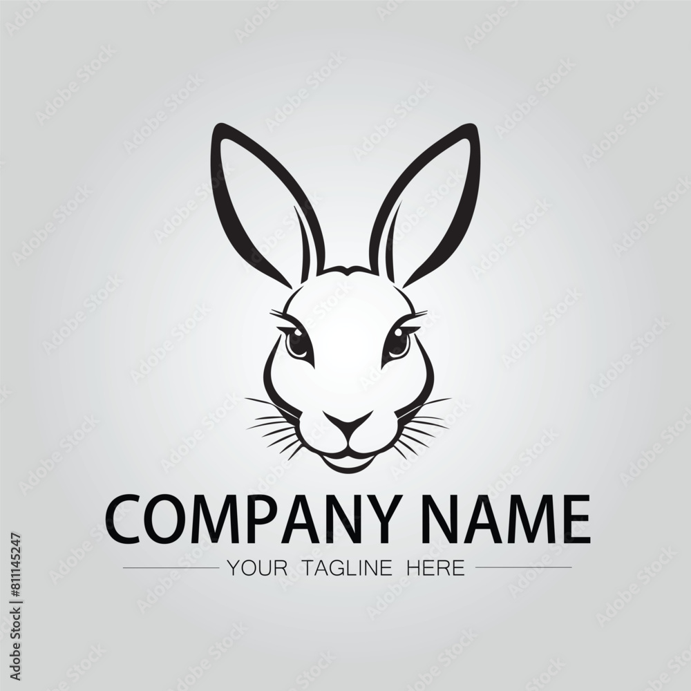 Rabbit silhouette company logo vector image on the white background Rabbit silhouette company logo vector image on the white background