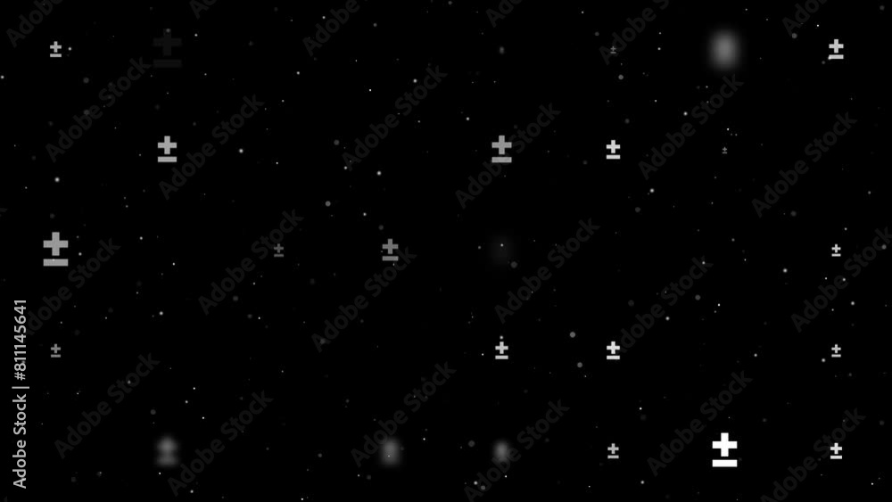 Template animation of evenly spaced plus–minus signs of different sizes ...