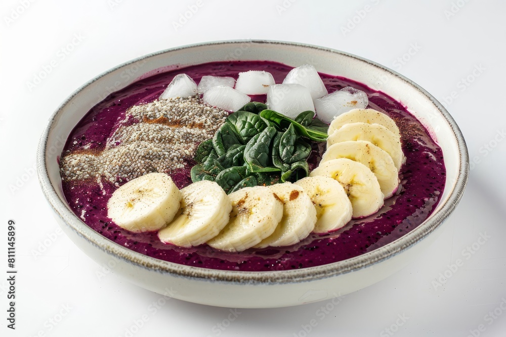 Delectable Acai Berry Smoothie Bowl with Coconut Milk and Cinnamon