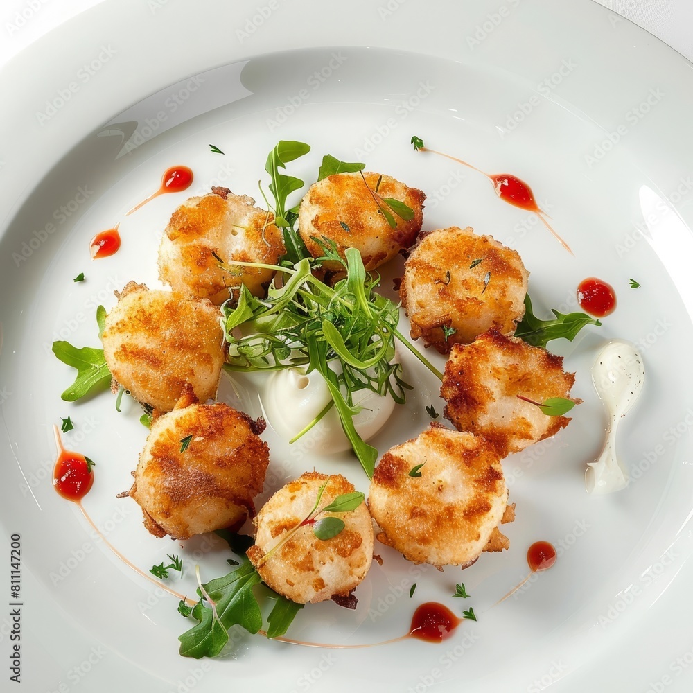 Exquisite Golden Abalone Cakes with Aromatic Garlic Exquisite Golden Abalone Cakes with Aromatic Garlic