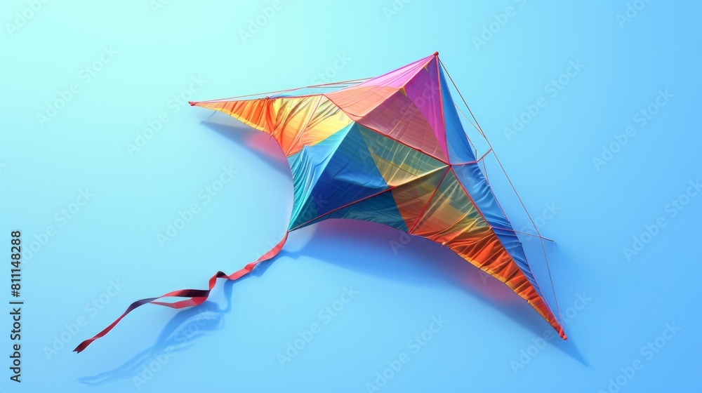3D realistic image of a kite, clean lighting, isolated on background 3D realistic image of a kite, clean lighting, isolated on background