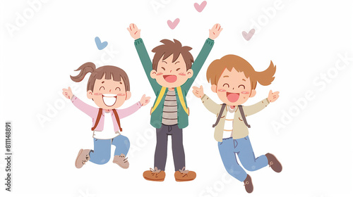 Illustration of a happy, cheerful student.