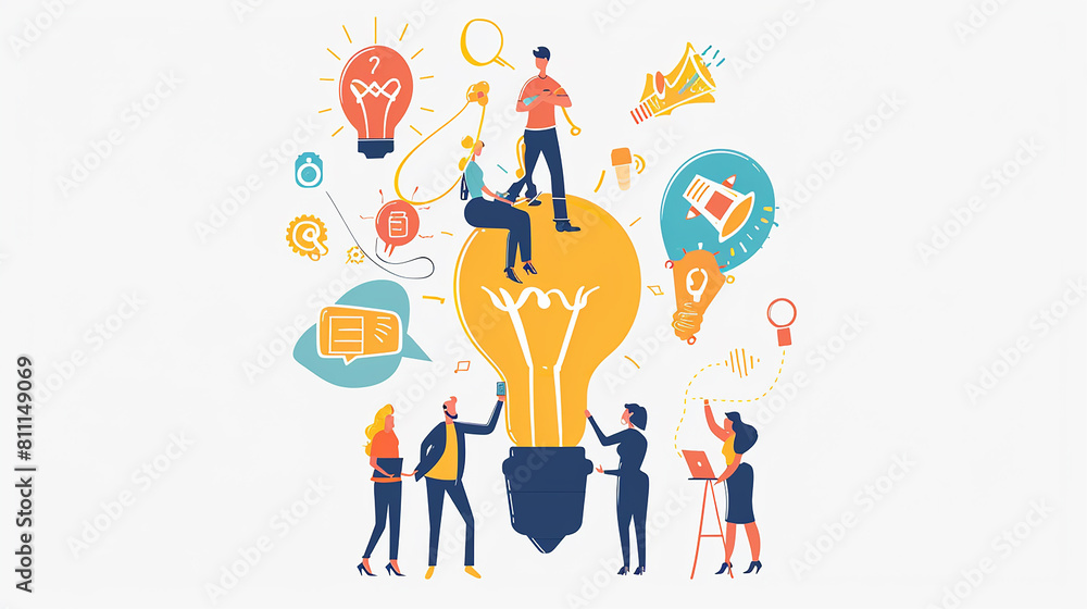 Illustration of someone having new thoughts and generating fresh ideas.