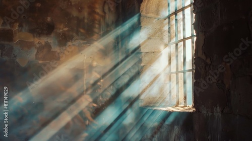 Sunlight shining through a window in an old building. Ideal for interior design concepts