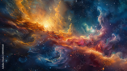 Cosmic Chromatics Colorful Galactic Wallpaper