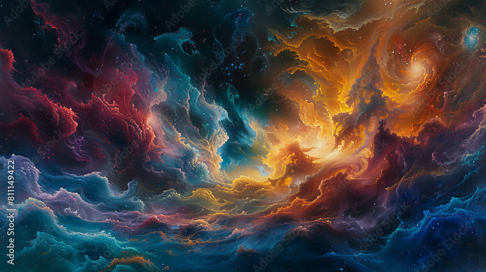 Cosmic Chromatics Colorful Galactic Wallpaper