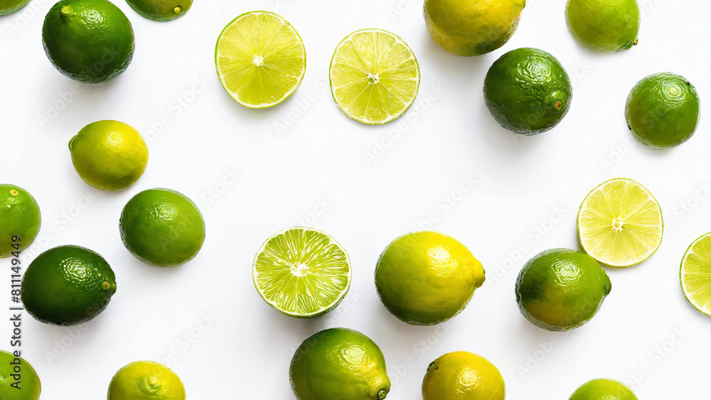 Macro lime on white background 16:9 with copyspace Macro lime on white background 16:9 with copyspace