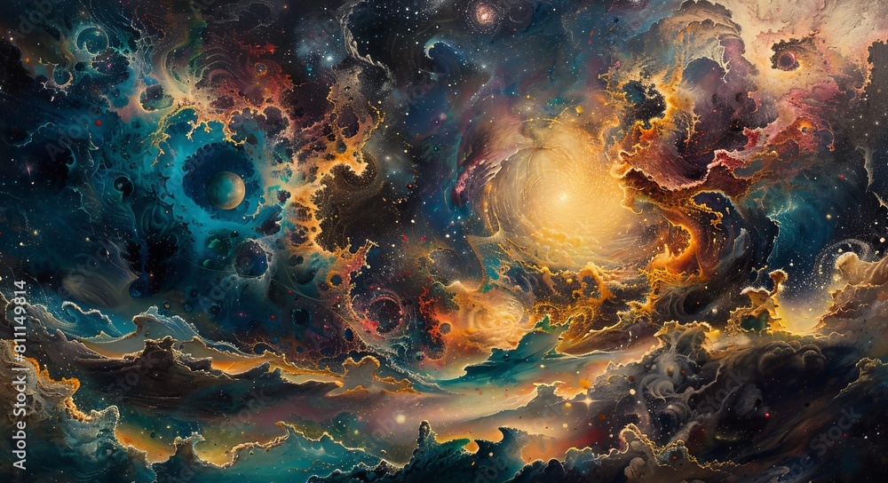 Cosmic Chromatics Colorful Galactic Wallpaper