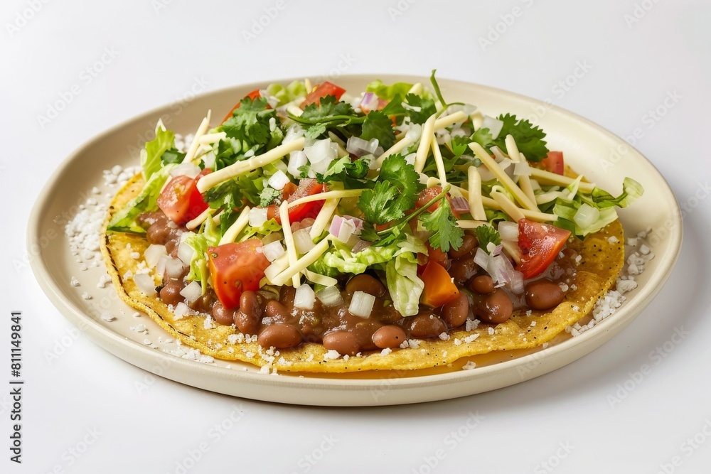Satisfying Bean and Vegetable Tostadas with Melted Cheese Satisfying Bean and Vegetable Tostadas with Melted Cheese