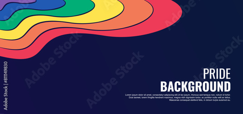 LGBT pride abstract wave background. Vector background with rainbow colors. Vector Banner Template for Pride Month