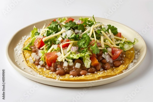 Satisfying Bean and Vegetable Tostadas with Melted Cheese