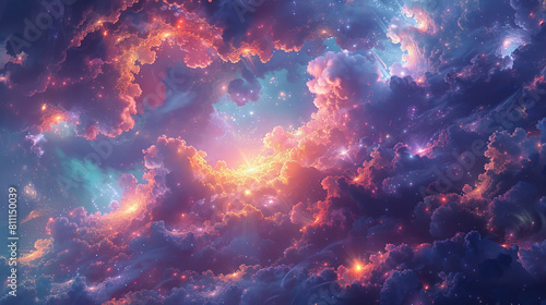 Cosmic Chromatics Colorful Galactic Wallpaper