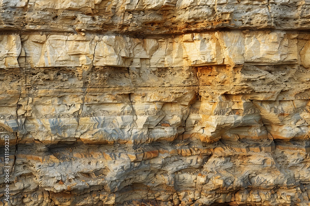 Detailed texture of a mountain cliff face, showing layers of sediment, subtle earth tones, suitable for geological educational displays Detailed texture of a mountain cliff face, showing layers of sediment, subtle earth tones, suitable for geological educational displays