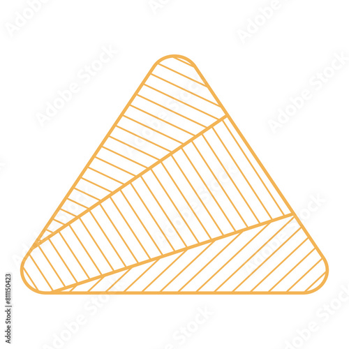Dragon Boat Festival traditional food zongzi dumpling outline hand drawn illustration. Holiday clip art, card, banner, poster element. Asian style design, isolated vector.