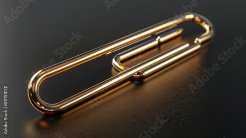 3D realistic image of a paperclip, clean lighting, isolated on background