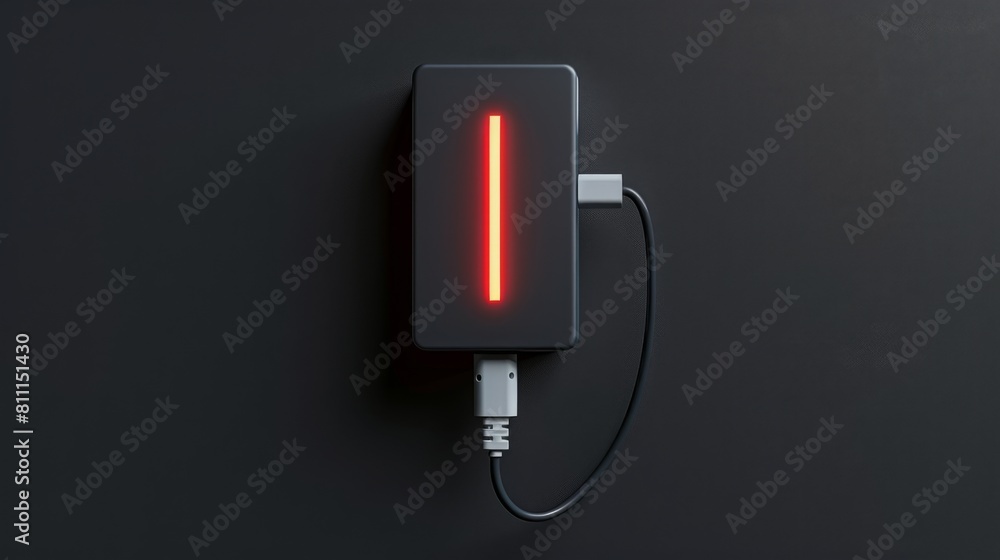 3D realistic image of a phone charger, clean lighting, isolated on background 3D realistic image of a phone charger, clean lighting, isolated on background