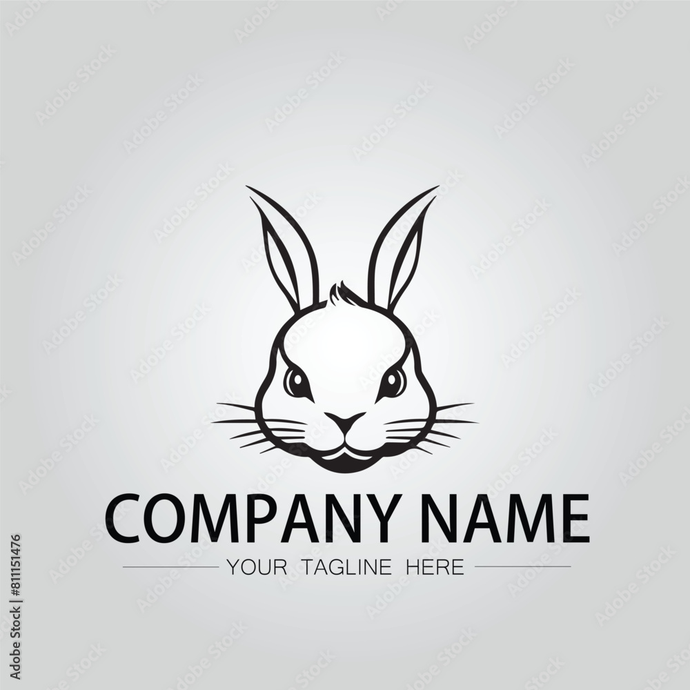 Rabbit silhouette company logo vector image on the white background Rabbit silhouette company logo vector image on the white background