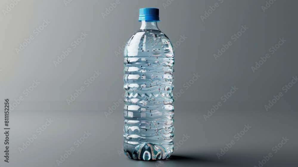 3D realistic image of a plastic water bottle, clean lighting, isolated on background 3D realistic image of a plastic water bottle, clean lighting, isolated on background