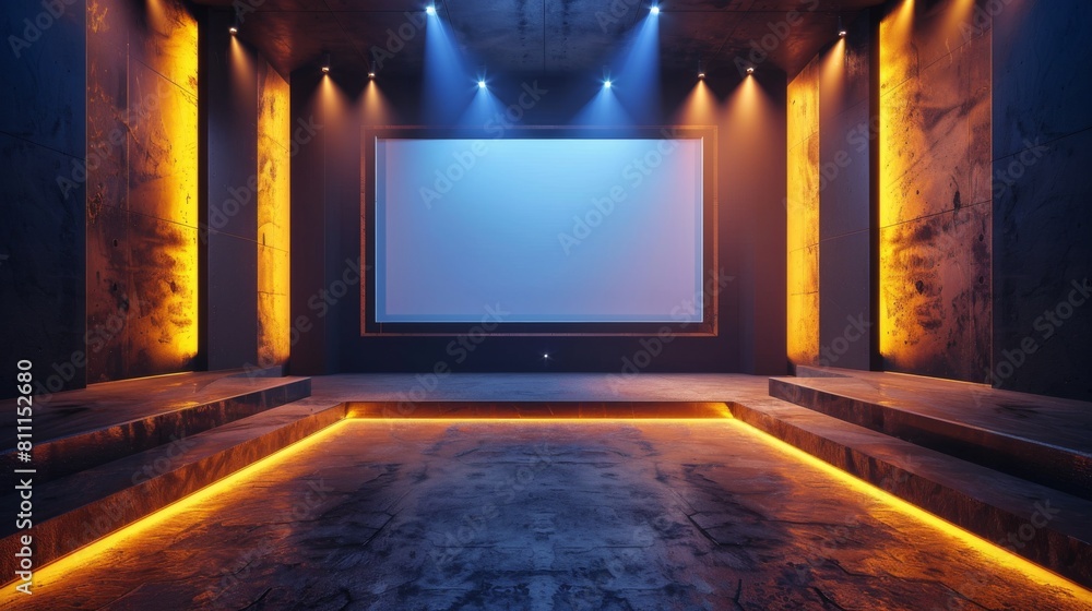 Obraz premium 3D realistic image of a projector screen, clean lighting, isolated on background